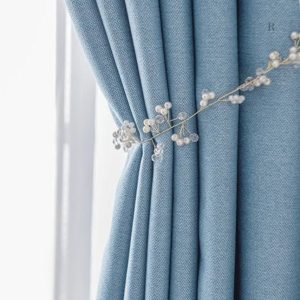 Double rideau bleu ciel, parfait pour la décoration intérieure