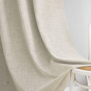 Rideau beige 100% occultant pour obscurité totale