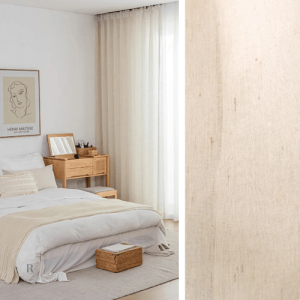 Rideau voilage beige élégant pour décoration intérieure