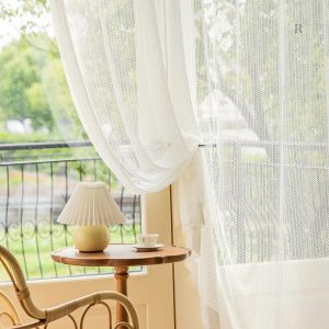 Rideau transparent blanc Zéphira pour fenêtres