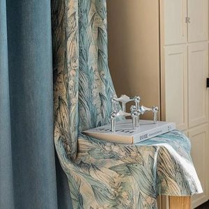 Rideau semi occultant avec motifs naturels