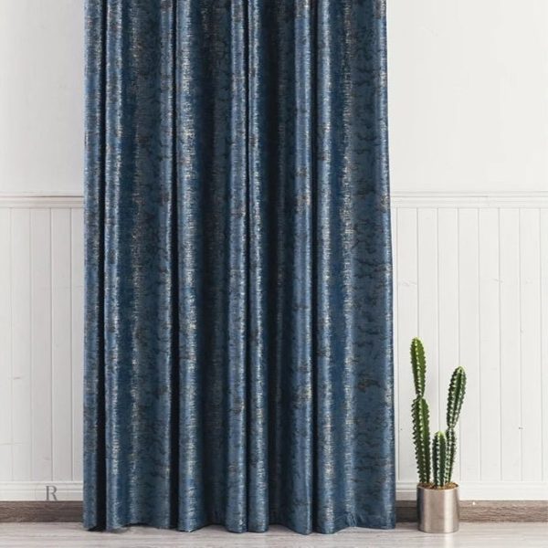 Rideau bleu doré pour une ambiance élégante