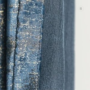 Rideau décoratif bleu et doré pour fenêtres