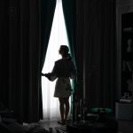 Rideau occultant bleu Tiffany, idéal pour tamiser la lumière