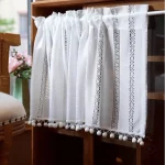 Rideau en macramé écru, style bohème pour fenêtres