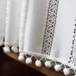 Rideau brise bise en macramé, touche élégante écrue