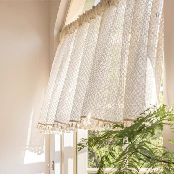 Voilage pour cuisine en teinte beige douce