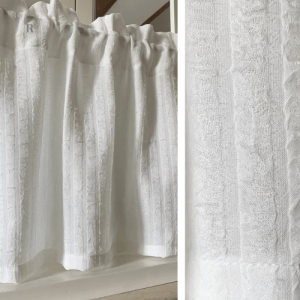 Rideau court en coton blanc