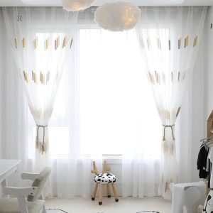 Voilage décoratif avec motif épis de blé