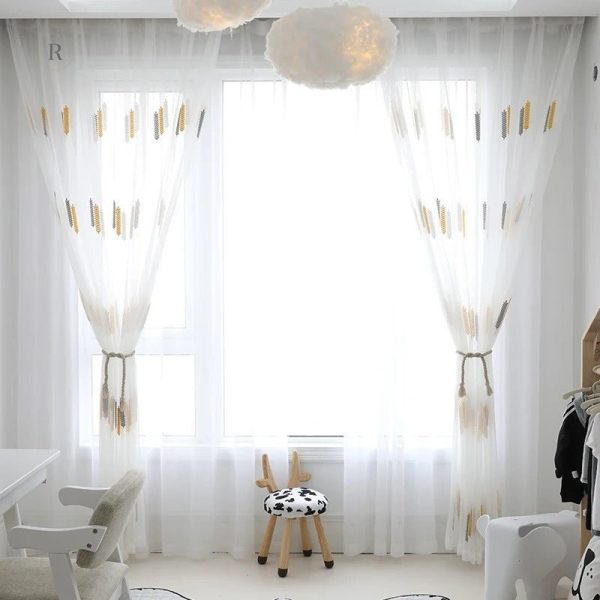 Voilage décoratif avec motif épis de blé