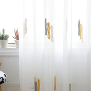 Épis de blé sur rideau voilage translucide