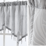 Rideau cuisine gris pour fenêtre, design élégant et moderne