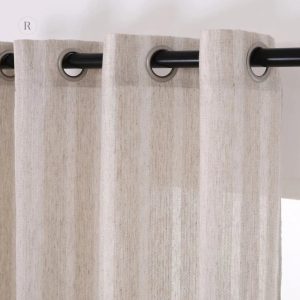 Voilage beige avec motif rayé élégant