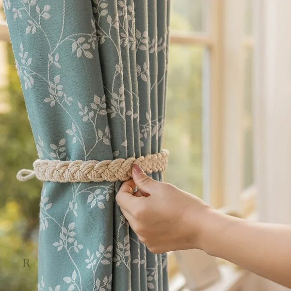 Rideau vert d'eau pour décoration intérieure