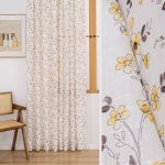 Rideau fleuri jaune décoratif pour fenêtres