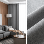 Rideau semi occultant gris chiné pour décoration intérieure