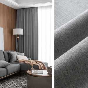 Rideau semi occultant gris chiné pour décoration intérieure
