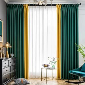 Rideau vert sapin avec un design semi occultant