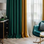 Rideau décoratif jaune et vert pour une ambiance chaleureuse