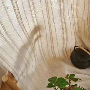 Voilage élégant en lin avec rayures verticales