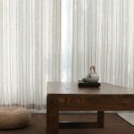 Rideau décoratif en lin avec motifs rayés