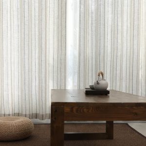 Rideau décoratif en lin avec motifs rayés