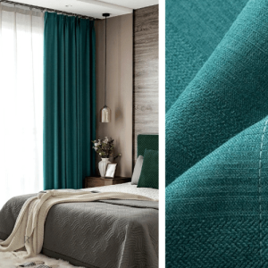 Rideau Semi Occultant Bleu Canard pour décoration intérieure