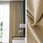 Rideau semi occultant beige texturé
