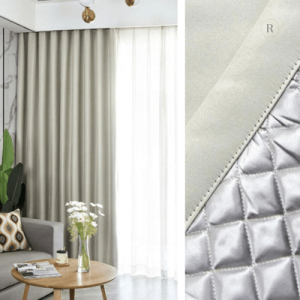 Rideau phonique thermique occultant beige satiné