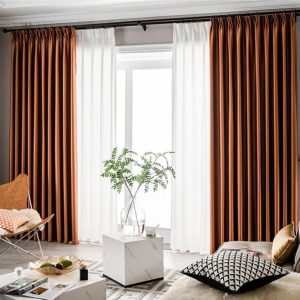 Rideau occultant en teinte terracotta