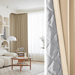 Rideau phonique thermique occultant beige clair