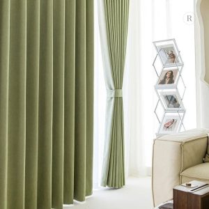 Rideau occultant en vert avec motif chevrons
