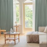 Tissu vert d'eau, rideau semi occultant pour intimité