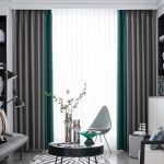 Rideau occultant avec design moderne en vert et gris