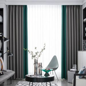 Rideau occultant avec design moderne en vert et gris