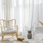 Rideau beige élégant avec rayures