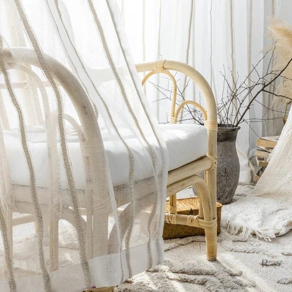 Voilage moderne beige à motifs