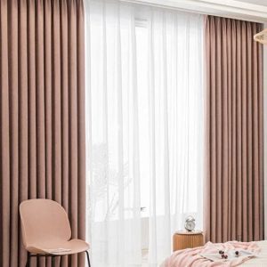 Tissu semi occultant en rose terracotta