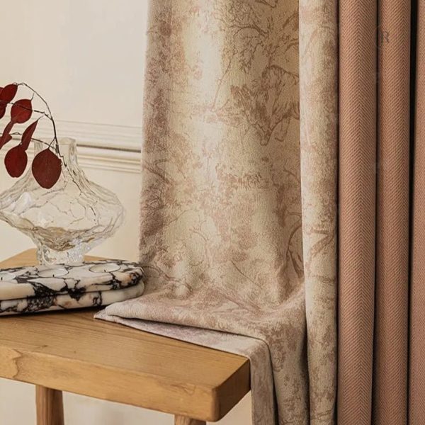 Drapé semi occultant vieux rose pour lumière filtrée