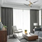 Rideau gris 3-en-1 pour isolation phonique et thermique