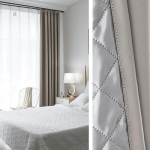 Rideau phonique thermique occultant gris clair