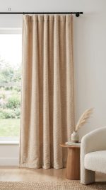 Rideau antibruit beige 30db pour une ambiance paisible