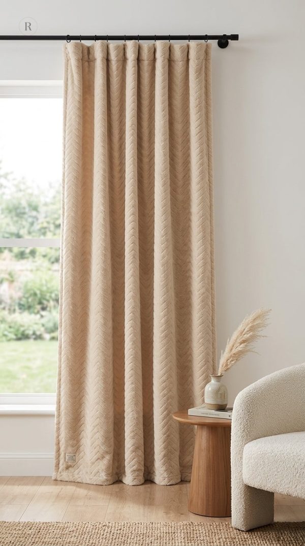 Rideau antibruit beige 30db pour une ambiance paisible