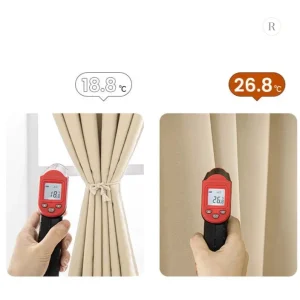 Rideau thermique, design rouge élégant et fonctionnel