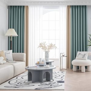 Rideau blackout en vert d'eau, idéal pour la décoration intérieure