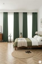 Tissu vert sapin, idéal pour bloquer la lumière