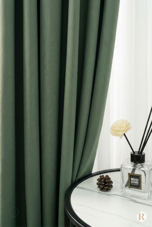 Rideau pour fenêtres, couleur vert sapin apaisante