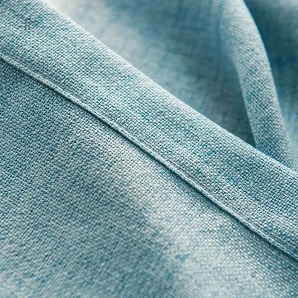 Voilage bleu ciel en lin, style contemporain et naturel
