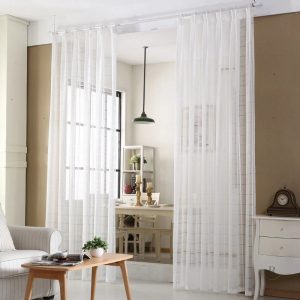 Voilage blanc Claris, style moderne et léger pour fenêtres