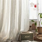Voilage en lin, design à rayures élégantes